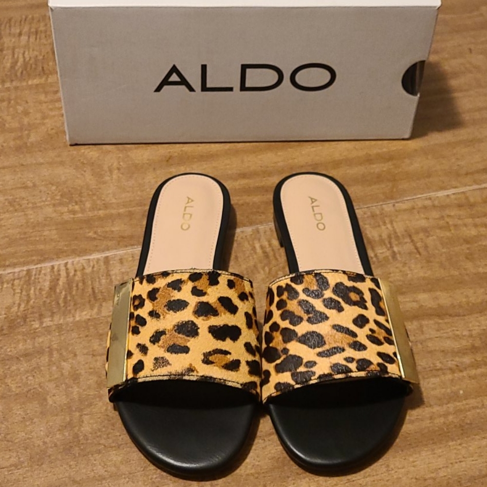 Aldo Aladoclya Brown Print Sandals Size 7B